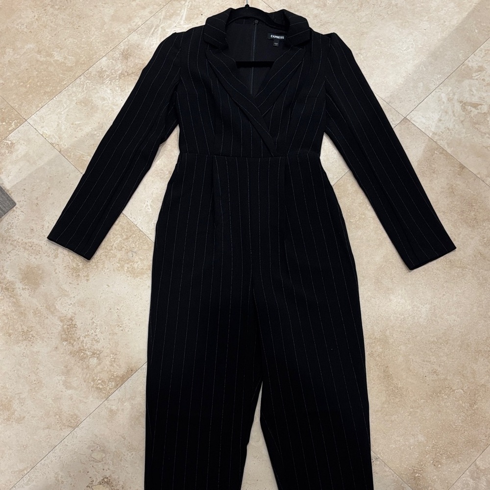 Express Black Pinstripe Jumpsuit